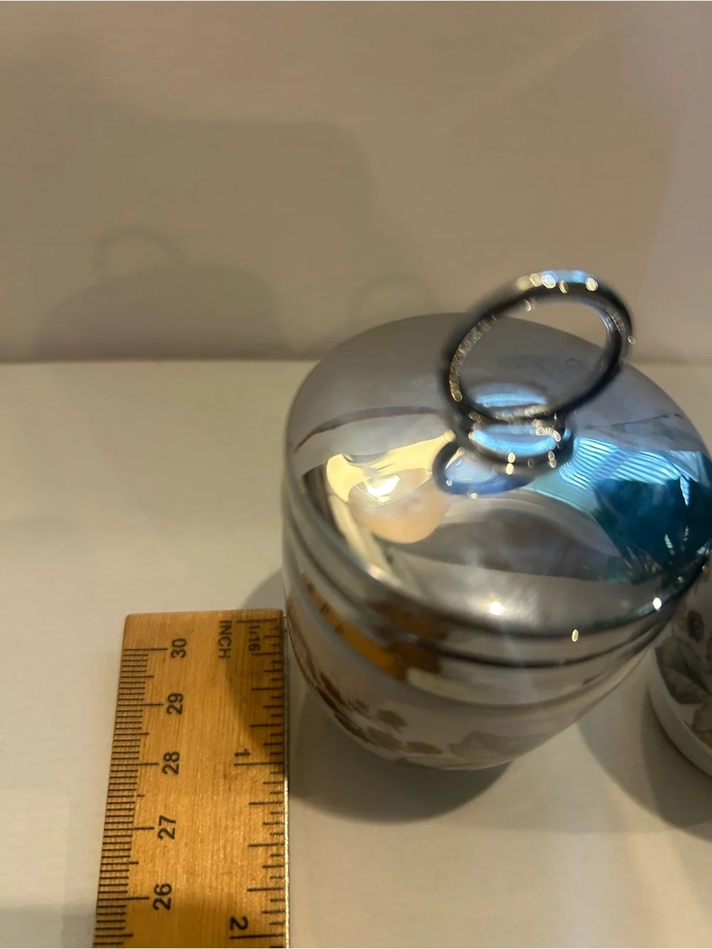 Porcelain Egg Cups with Silver Lids and Berry Motif - Picture 10 of 13